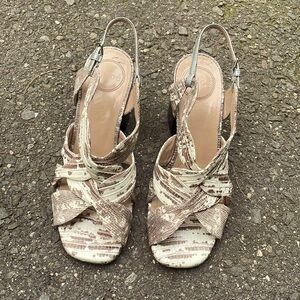 Animal print Chloe block heeled sandals